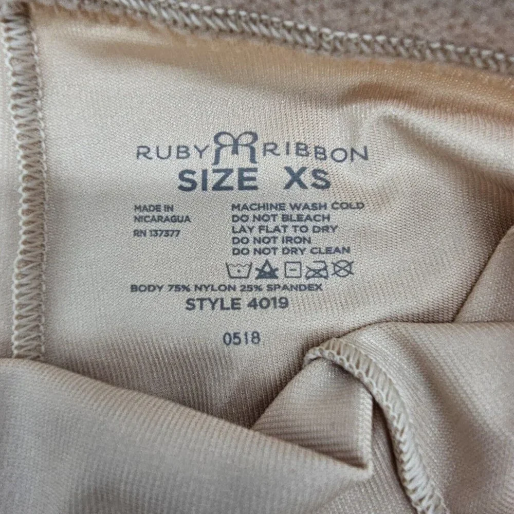Ruby Ribbon High Waist Thigh Slimmer XS Pale Shapewear Firm Fitting Compressive - Picture 6 of 11